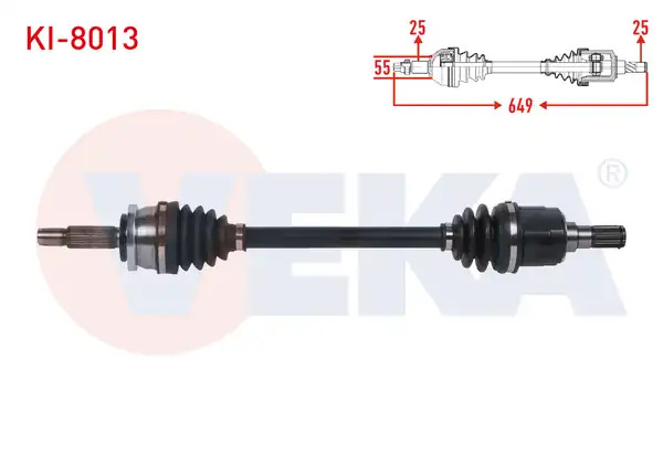 Veka Ki 8013 Komple Aks Sol Ön Uzunluk 649mm Kia Picanto Ja 1 0 M T 2018