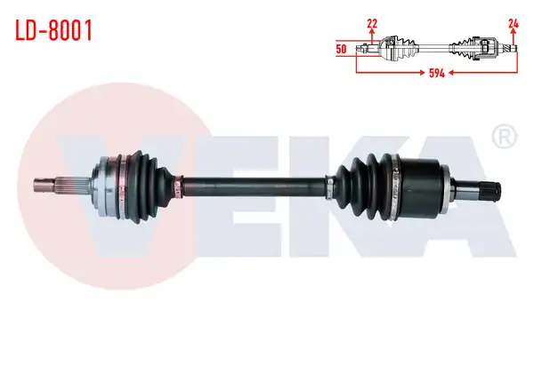 Veka Ld 8001 Komple Aks Sol Ön 6 Bilyalı Tip Uzunluk 594mm Lada Samara 1500 1986 1994 Vega 1 5 2000
