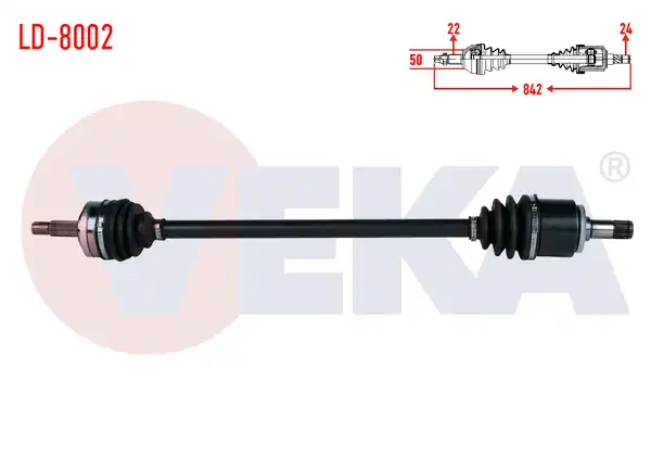Veka Ld 8002 Komple Aks Sağ Ön 6 Bilyalı Tip Uzunluk 842mm Lada Samara 1500 1986 1994 Vega 1 5 2000