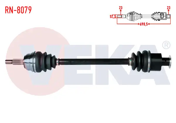 VEKA RN-8079 | Komple Aks Sol-Sağ On Renault R21 (B48,L48) Concorde 2.0 Uzunluk 698,5mm 1986-1993