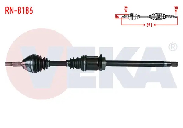 Veka RN 8186 Komple Aks Sağ Ön Renault Koleos Hy_ 2 0 dCi A T Uzunluk 971mm 2008 2014