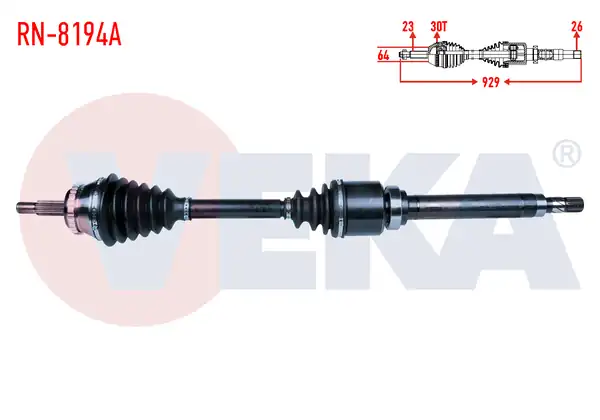 Veka RN 8194a Komple Aks Sağ Ön Renault Safrane II B54_ 2 0 16v ABS li 30 Dış Uzunluk 929mm 1996 2000