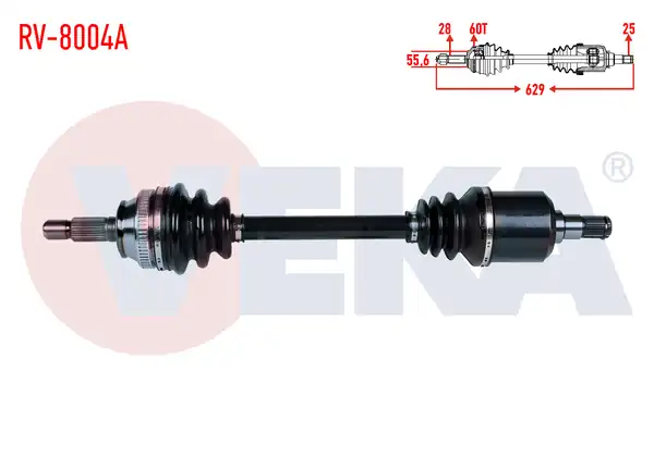 Veka Rv 8004a Komple Aks Sol Ön Land Rover Freelander Ln 2 0 TD M T ABS li 60 Dış Uzunluk 629mm 1998 2007
