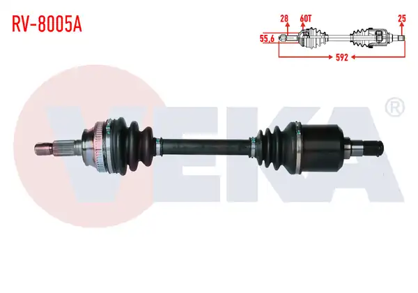 Veka Rv 8005a Komple Aks Sağ Ön Land Rover Freelander Ln 2 0 TD M T ABS li 60 Dış Uzunluk 592mm 1998 2007