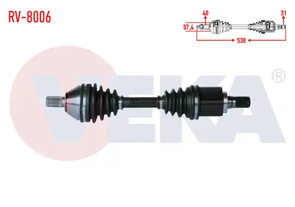 Veka Rv 8006 Komple Aks Sol Ön Land Rover Freelander II Fa 2 2 Td4 A T Uzunluk 538 mm 2006 2014