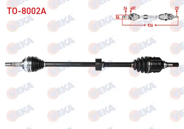 Veka To 8002a Komple Aks Sağ Ön ABS li 48 Dış Uzunluk 926mm Toyota Corolla _e10_ 1 6i 1992 1997 Corolla _e11_ 1 6i 16v 1997 2002