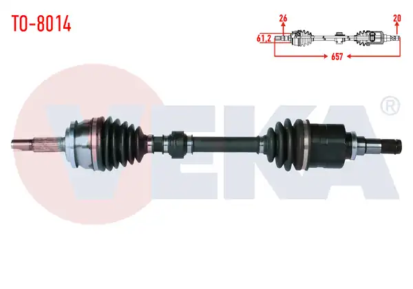 Veka To 8014 Komple Aks Sol Ön Uzunluk 657mm Toyota Corolla Auris Nze18 Zre18 1 6 Vvt İ M T 2012
