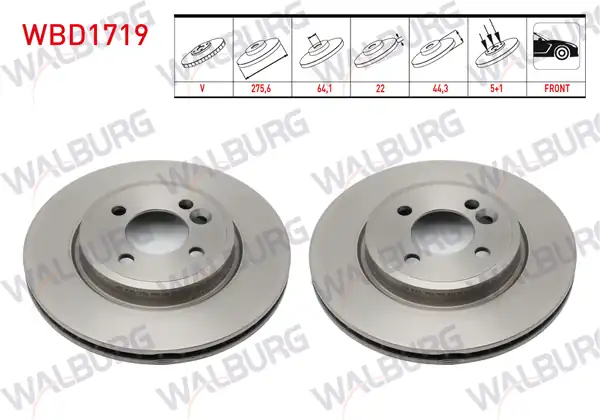 WALBURG WBD1719 | Fren Diski Ön Mini R50,R53 2001-2013 | 2 Adet