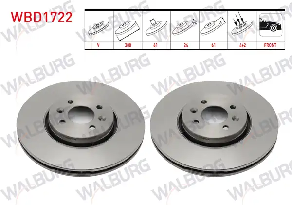 WALBURG WBD1722 | Fren Diski Ön Renault Megane Scenic 2 Adet