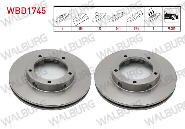 WALBURG WBD1745 | Fren Diski Ön Peugeot J10 Premier Peugeot Karsan J10 2007 2 Adet
