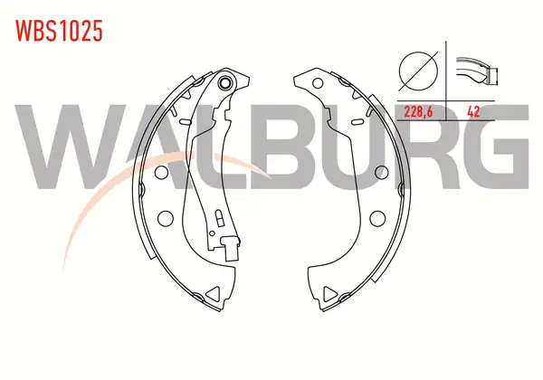 WALBURG WBS1025 | Fren Pabuç Balata Arka Fiat Albea 1 3 Mjt Levyelı 228 6x42 mm 2003 2007
