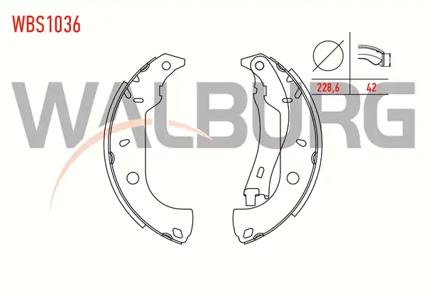 WALBURG WBS1036 | Fren Pabuç Balata Arka Fiat Tempra Sw 1 6i Levyelı 228 6x42 mm 1992 1999 Fiat Tempra 2 0i 1992 1999