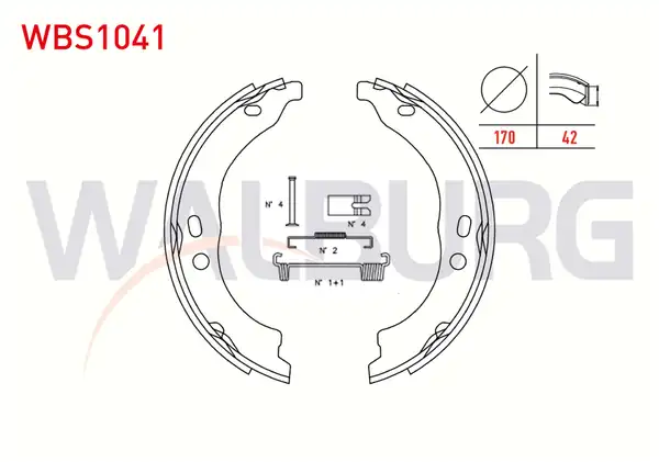WALBURG WBS1041 | El Fren Balatası Kit 170x42 Fiat Ducato