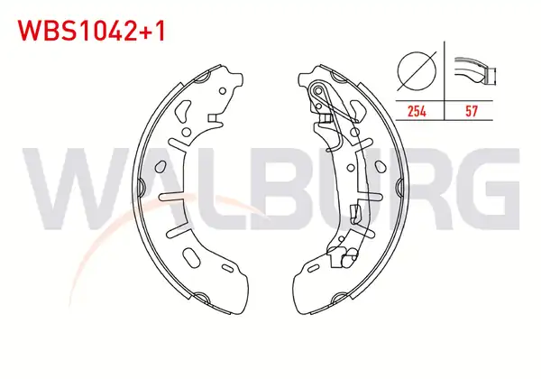 WALBURG WBS1042-1 | Fren Pabuç Balata Arka 1mm Daha Kalın Fiat Doblo