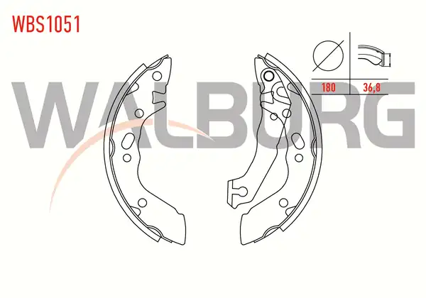 WALBURG WBS1051 | Fren Pabuç Balata Arka Hyundai Accent II