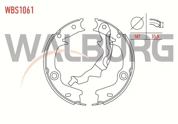 WALBURG WBS1061 | El Fren Balatası Hyundai Accent