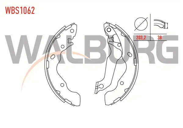 WALBURG WBS1062 | Fren Pabuç Balata Arka Hyundai Accent