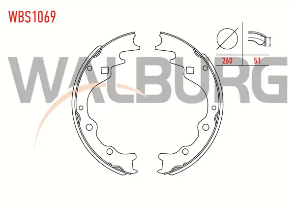 WALBURG WBS1069 | Fren Pabuç Balata Arka Kia