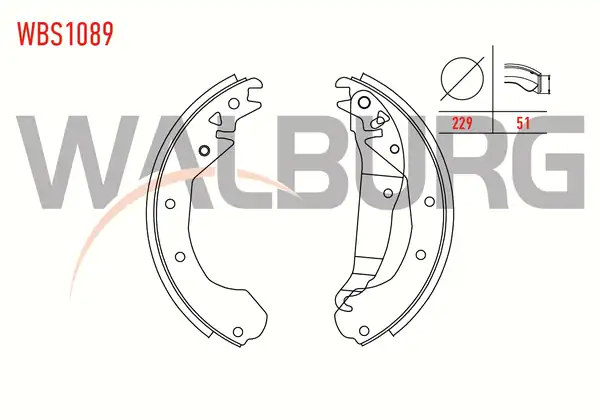 WALBURG WBS1089 | Fren Pabuç Balata Arka Opel Combo B 1 2 Levyelı 229x51 mm 1994 2001 Opel Combo B 1 4 1994 2001 Opel Combo B 1 7 D 1994 2001