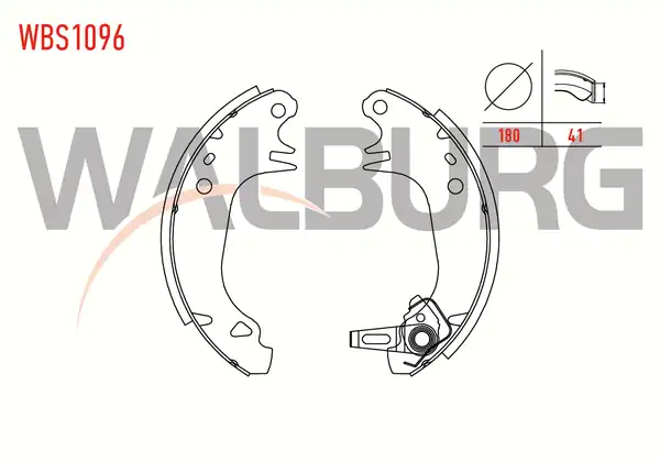 WALBURG WBS1096 | Fren Pabuç Balata Arka 180x41 mm Renault R9 1 4 1985 2000 R11 1 4 1 6 1 7 1983 1995