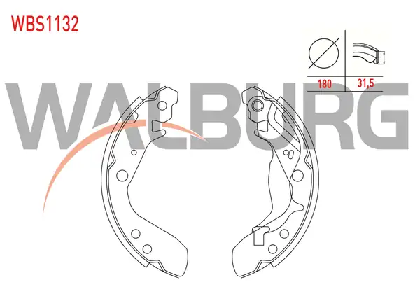 WALBURG WBS1132 | Fren Pabuç Balata Arka Honda Jazz II Gd 1 4i 180x31 5 mm 2002 2008