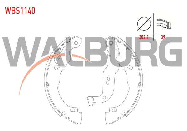 WALBURG WBS1140 | Fren Pabuç Balata Levyelı Arka 202 2x39 Renault Clio V 1 0 Sce 1 0 Tce 1 3 Tce 1 5 Blue dCi 2020
