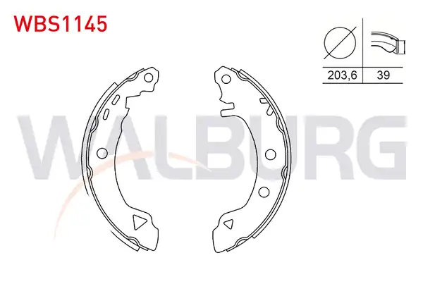WALBURG WBS1145 | Fren Pabuç Balata Arka 203 6x39 Fiat Marea