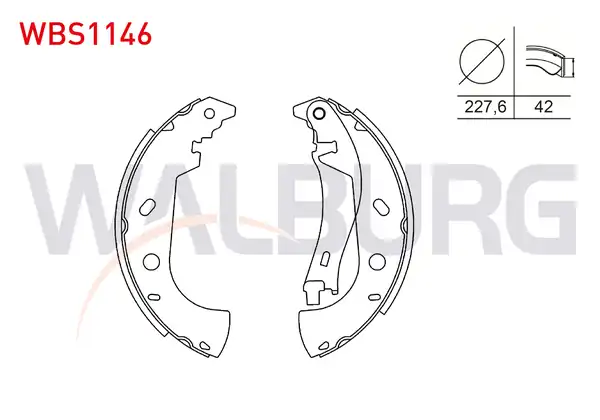 WALBURG WBS1146 | Fren Pabuç Balata Arka Levyelı 227 6x42 Fiat Marea Weekend 1 6 16v 2 0 20v 1999 2007 Palio Weekend 1 2 1 4 1 6 1996 2005