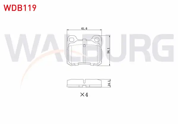 WALBURG WDB119 | Fren Balata Arka Mercedes 190 W201 2 0 1982 1993 190 W201 D 2 5 1982 1993