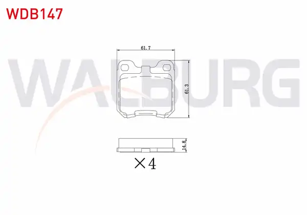 WALBURG WDB147 | Fren Balata Arka Opel Vectra B