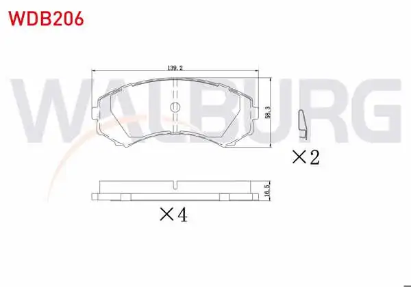 WALBURG WDB206 | Fren Balata Ön Mitsubishi