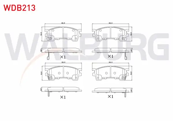 WALBURG WDB213 | Fren Balata Ön Mazda 626 IV Ge 1 8i 1992 1997 626 IV Ge 2 0i 1992 1997 626 V Gf 1 8i 1997 2002