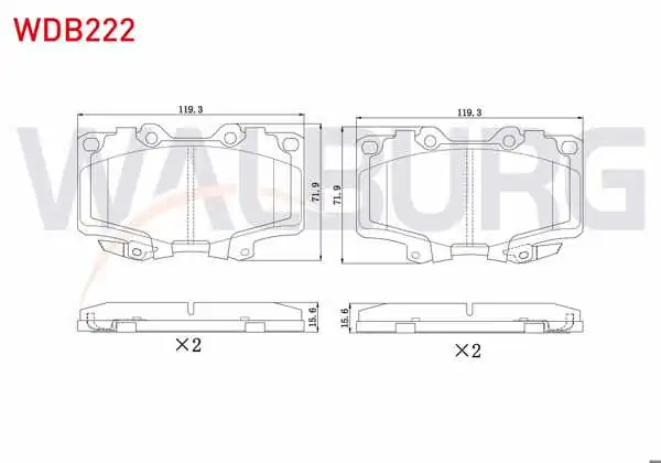 WALBURG WDB222 | Fren Balata Ön Ikazlı Toyota Hı-Lux
