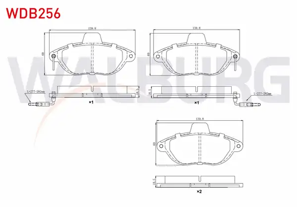 WALBURG WDB256 | Fren Balata Ön Fişli Fiat Scudo