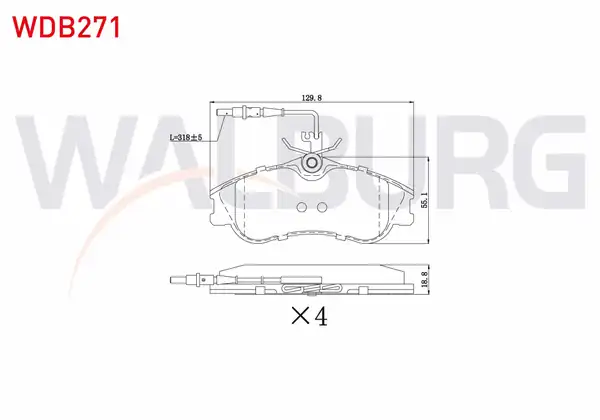 WALBURG WDB271 | Fren Balata Ön Fişli Peugeot Partner