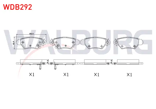 WALBURG WDB292 | Fren Balata Arka Ikazlı Opel Astra G