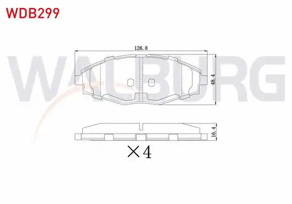 WALBURG WDB299 | Fren Balata Ön Chevrolet Spark 1.0İ 2005-2010 / Spark 0.8İ 2005-2010 / Daewoo Matız 0.8İ 1998-2005 / Lanos 1.4İ 1997-2005 / Lanos 1.5İ 1997-2005 / Lanos 1.6 16V 1997-2005