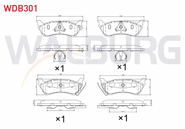 WALBURG WDB301 | Fren Balata Arka Ikazlı Mercedes M Class W163 ML 320 1998 2005 M Class W163 ML 270 CDI 1998 2005