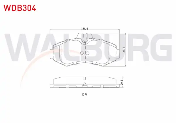 WALBURG WDB304 | Fren Balata Ön Mercedes Vito 638 108 CDI 1997 2003 Vito 638 110 CDI 1997 2003