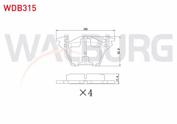 WALBURG WDB315 | Fren Balata Arka Mercedes Vito 638 110 CDI 1997 2003 Vito 638 108 CDI 1997 2003