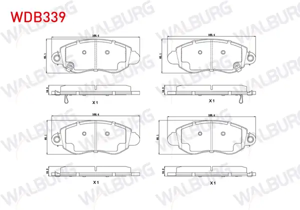 WALBURG WDB339 | Fren Balata Ön Ikazlı Ford Transit V184 Arkadan İtisli 2 0 Dı 2 3 16v 2 4 Dı 2 4 TDe 2 4 TDCI 2000 2006