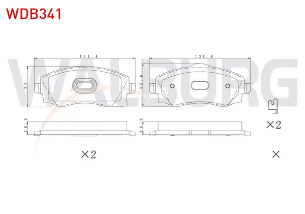 WALBURG WDB341 | Fren Balata Ön Ikazlı Opel Corsa C 1 2i 16v 2000 2006 Corsa C 1 0 2000 2006 Corsa C 1 2i 2000 2006