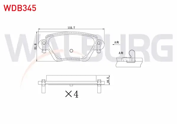 WALBURG WDB345 | Fren Balata Arka Ford Mondeo III 1 6i 16v 2000 2007 Mondeo III 2 0i 16v 2000 2007 Mondeo III 2 0 TDCI 2000 2007