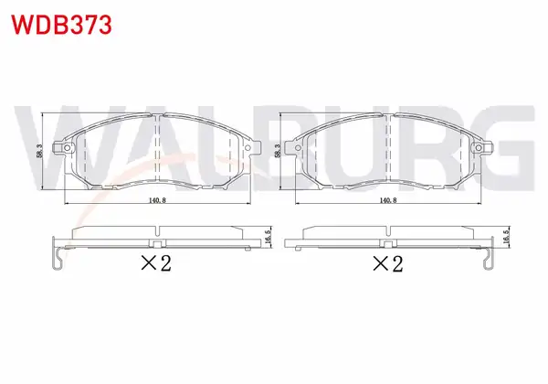 WALBURG WDB373 | Fren Balata Ön Nissan Pathfinder R51 2 5 dCi 4wd 2005 Murano Z50 3 5i V6 2005 2008 Renault Koleos Hy_ 2 0 dCi 2008 2014