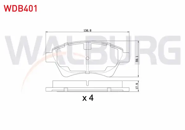 WALBURG WDB401 | Fren Balata Ön Renault Megane II