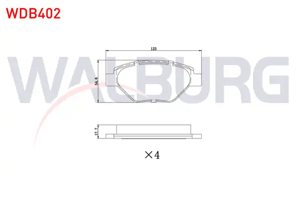 WALBURG WDB402 | Fren Balata Ön Renault Megane II (Bm0 / 1,Cm0 / 1) 1.4İ 16V 18.30mm 2002-2008