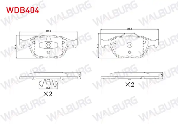 WALBURG WDB404 | Fren Balata Ön Ford Transit Connect 1 8 TDCI 2002 2013 Tourneo Connect 1 8 TDCI 2002 2013 Focus İ Daw Dbw 2 0i 16v 1998 2004