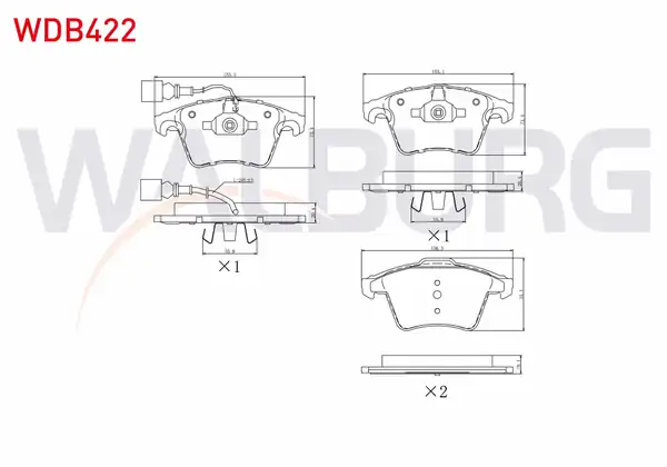 WALBURG WDB422 | Fren Balata Ön Fişli Volkswagen Transporter V