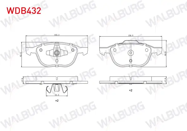 WALBURG WDB432 | Fren Balata Ön Ford Focus II