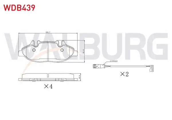 WALBURG WDB439 | Fren Balata Ön Fişli Mercedes Vito